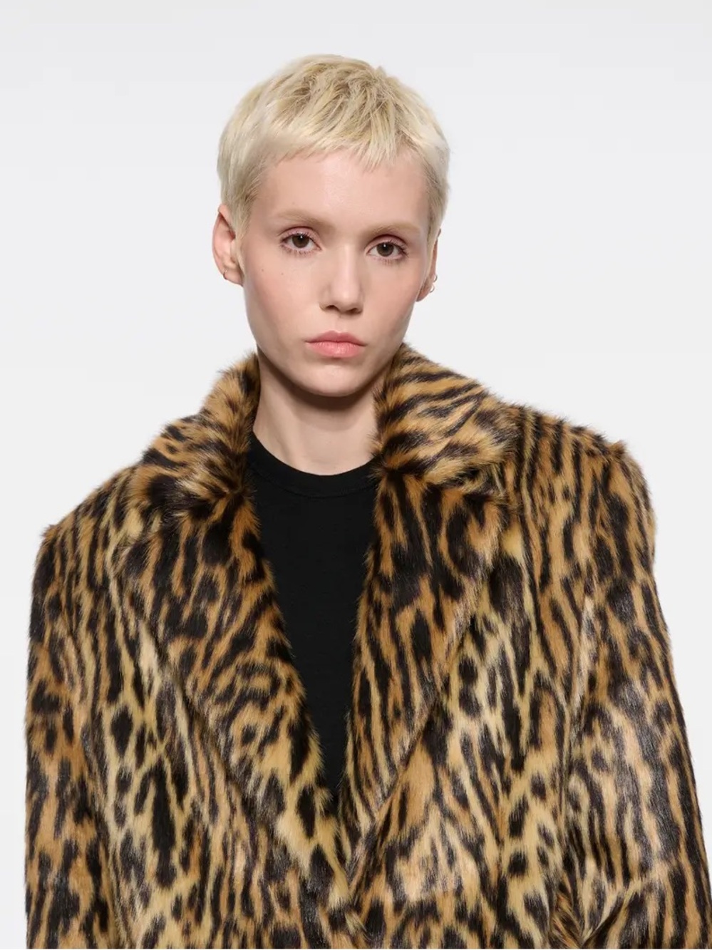 Stand Studio Jumbo Leopard Faux Fur Jacket